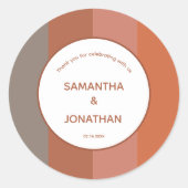Bauhaus Gestreepte Custom Wedding Bedankt Ronde Sticker (Voorkant)