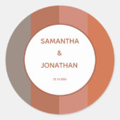 Bauhaus Gestreepte Custom Wedding Round Stickers (Voorkant)