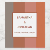 Bauhaus Gestreepte Custom Wedding Wine Sticker Lab (Enkel label)