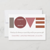 Bauhaus gestreepte gepersonaliseerde bruiloft bedankkaart (Voorkant)