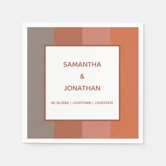 Bauhaus Gestreepte Huwelijkspapieren Servetten Cus (Voorkant)