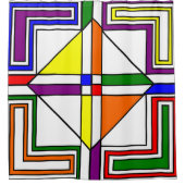 Bauhaus Glas in lood Douchegordijn (Voorkant)