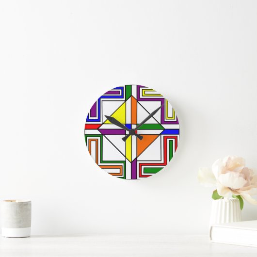 Bauhaus Glas in lood Ronde Klok (Huis)