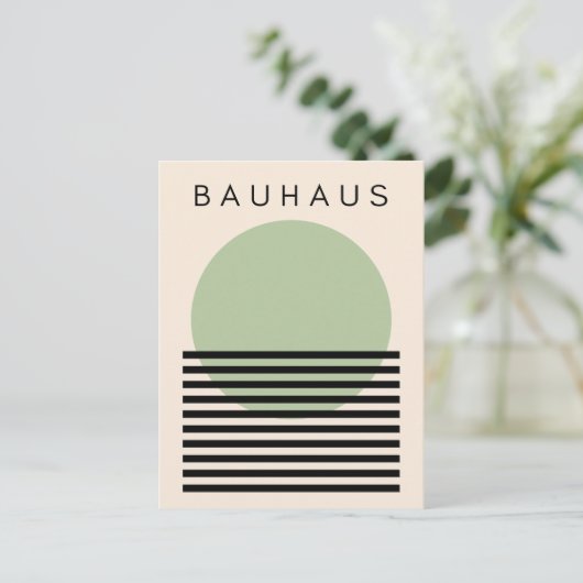 Bauhaus Green Sun Feestdagenkaart (Staand voorkant)