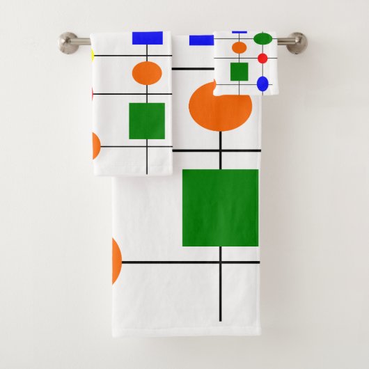 Bauhaus Grid Bad Handdoek (Insitu)