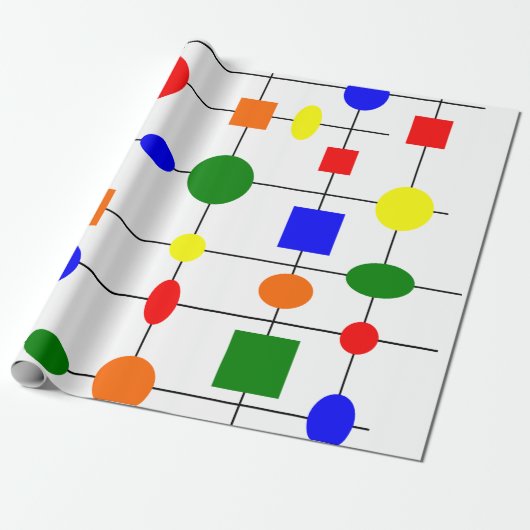 Bauhaus Grid Cadeaupapier (Uitgerold)