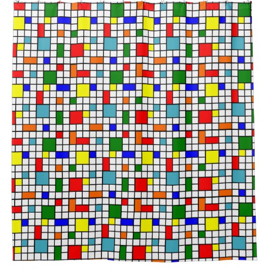 Bauhaus Grid Douchegordijn (Voorkant)