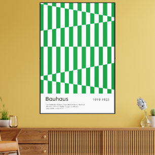 Bauhaus Helgroene Streep Kunstprint 1923 Canvas Afdruk