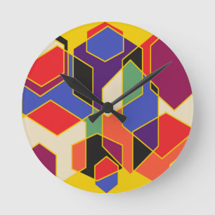 Bauhaus Hexagons Ronde Klok