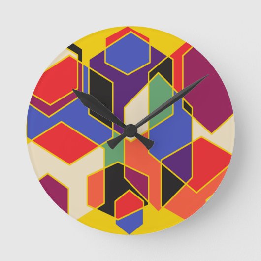 Bauhaus Hexagons Ronde Klok (Voorkant)