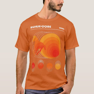Bauhaus Horse Core Sinaasappel in wit T-shirt