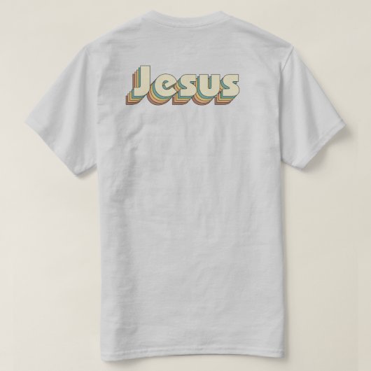 Bauhaus Jesus vibes  retro geloof Christelijk T-shirt (Design achterkant)