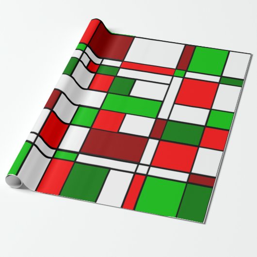 Bauhaus Kerstmis Cadeaupapier (Uitgerold)