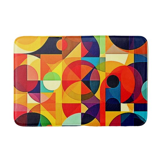 Bauhaus Kleur Geometrie Design Badmat (Voorkant)