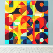 Bauhaus Kleur Geometrie Design Canvas Afdruk (Insitu (Houten vloer))