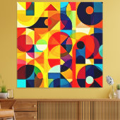 Bauhaus Kleur Geometrie Design Canvas Afdruk (Insitu (Woonkamer))