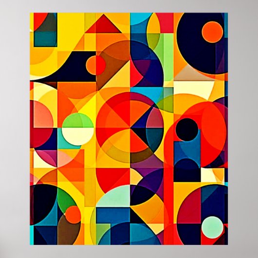 Bauhaus Kleur Geometrie Design Poster (Voorkant)