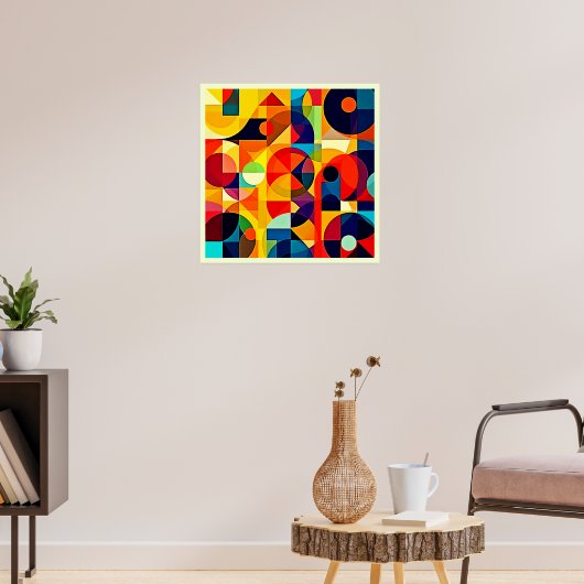Bauhaus Kleur Geometrie Design Poster (Woonkamer 3)