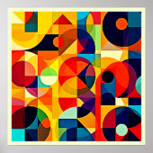 Bauhaus Kleur Geometrie Design Poster (Voorkant)