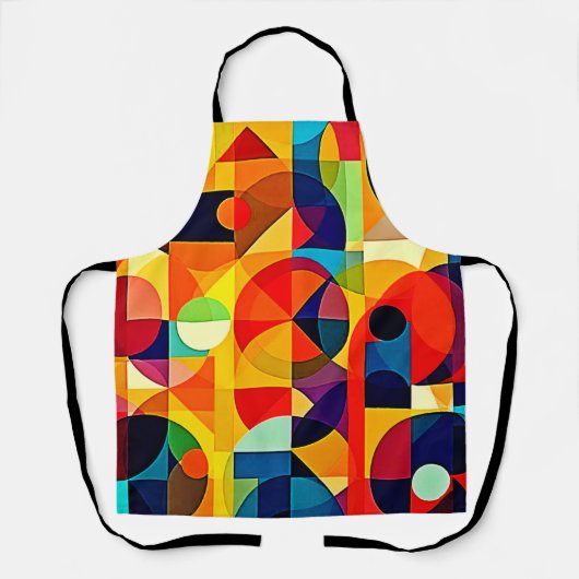 Bauhaus Kleur Geometrie Design Schort (Voorkant)