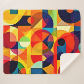 Bauhaus Kleur Geometrie Design Sherpa Deken (Voorkant (horizontaal))