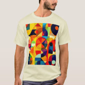 Bauhaus Kleur Geometrie Design T-shirt (Voorkant)