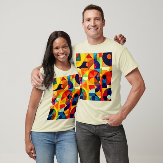 Bauhaus Kleur Geometrie Design T-shirt (Unisex)