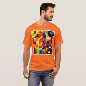 Bauhaus Kleur Geometrie Design T-shirt (Voorkant volledig)