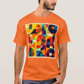 Bauhaus Kleur Geometrie Design T-shirt (Voorkant)
