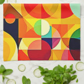 Bauhaus Kleur Geometrie Design Theedoek (Gevouwen)