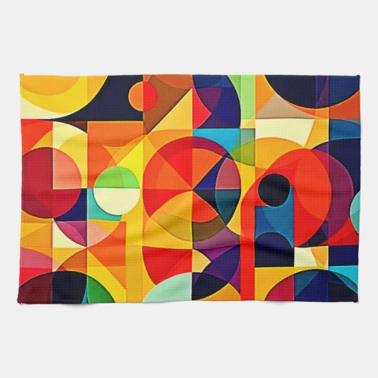 Bauhaus Kleur Geometrie Design Theedoek (Horizontaal)