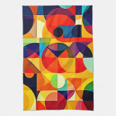 Bauhaus Kleur Geometrie Design Theedoek (Verticaal)