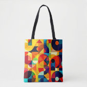 Bauhaus Kleur Geometrie Design Tote Bag (Voorkant)