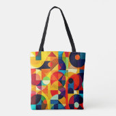 Bauhaus Kleur Geometrie Design Tote Bag (Achterkant)