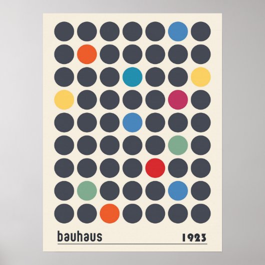 Bauhaus kleurrijke geometrische cirkels Poster (Voorkant)