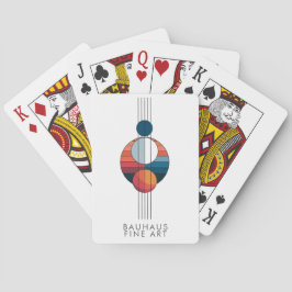 Bauhaus-kunst in vijf lijnen en bollen pokerkaarten
