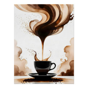Bauhaus kunst ochtendkoffie (bruin) perfect poster