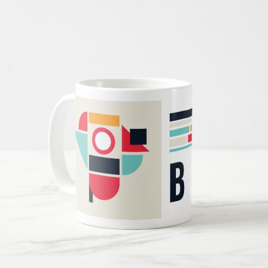 Bauhaus kunst - Vogel. Koffiemok (Voorkant links)