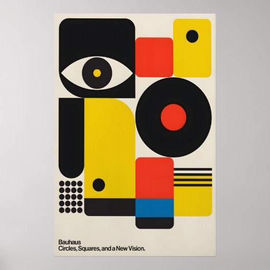 Bauhaus-kunstprint mid-century moderne geometrie poster (Voorkant)