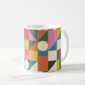 Bauhaus kunstwerk: abstracte geometrische composit koffiemok (Voorkant rechts)