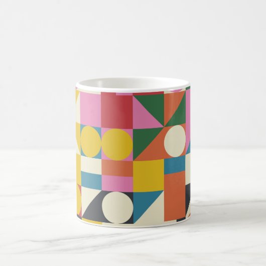 Bauhaus kunstwerk: abstracte geometrische composit koffiemok (Center)