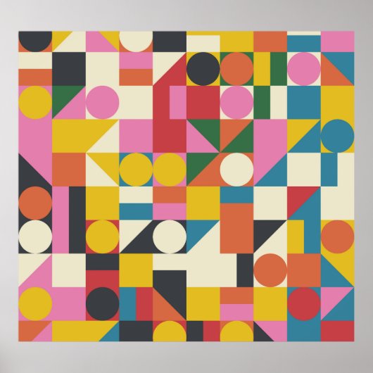 Bauhaus kunstwerk: abstracte geometrische composit poster (Voorkant)