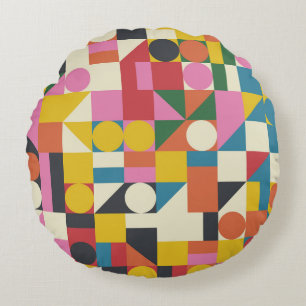 Bauhaus kunstwerk: abstracte geometrische composit rond kussen