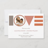 Bauhaus Love Gestreepte Fotobruiloft Save the Date (Voorkant)