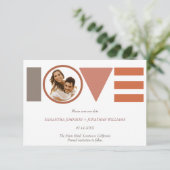 Bauhaus Love Gestreepte Fotobruiloft Save the Date (Staand voorkant)