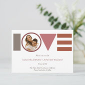 Bauhaus Love Gestreepte Fotobruiloft Save The Date (Staand voorkant)