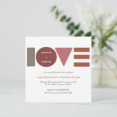 Bauhaus Love Gestreepte Vierkante Huwelijksuitnodi Kaart (Staand voorkant)