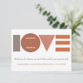 Bauhaus Love Striped Wedding Bedankkaart (Staand voorkant)