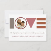 Bauhaus Love Striped Wedding Bedankkaart (Voorkant)