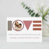 Bauhaus Love Striped Wedding Bedankkaart (Staand voorkant)